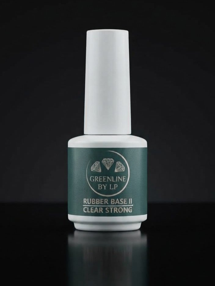 „Greenline Rubber Base Clear Strong 2“ – tvirta, bet šiek tiek lanksti bazė geliniam lakavimui
